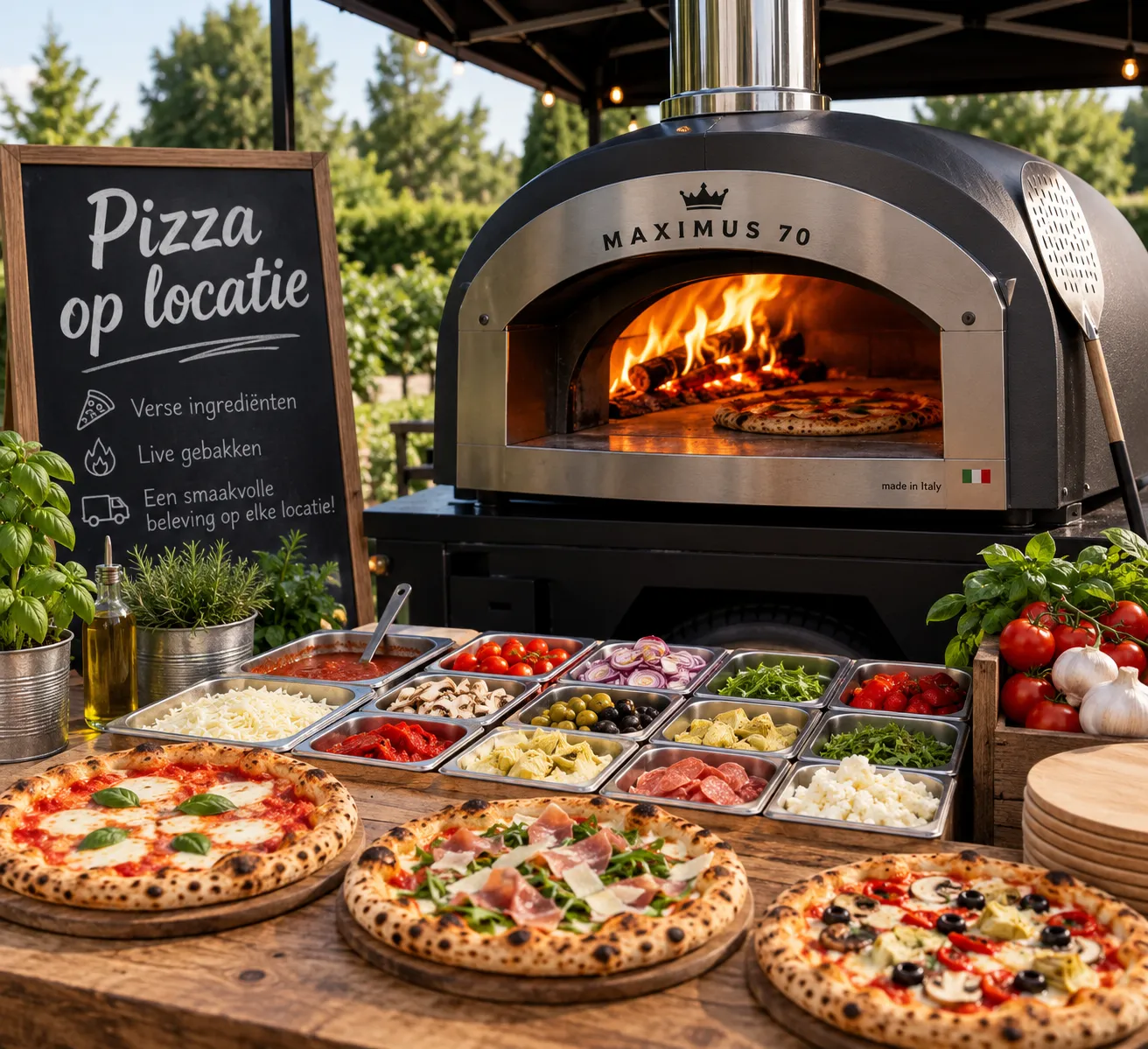 foto voor pizza op locatie